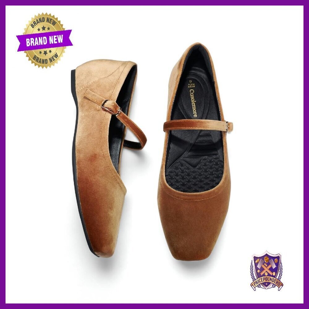 Women's Mary Jane Flats with Arch Support Hidden Wedge Heel